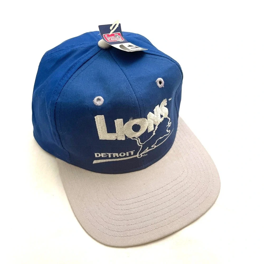 NEW Vintage Detroit Lions Eastport Snapback Hat Cap Blue Deadstock NFL